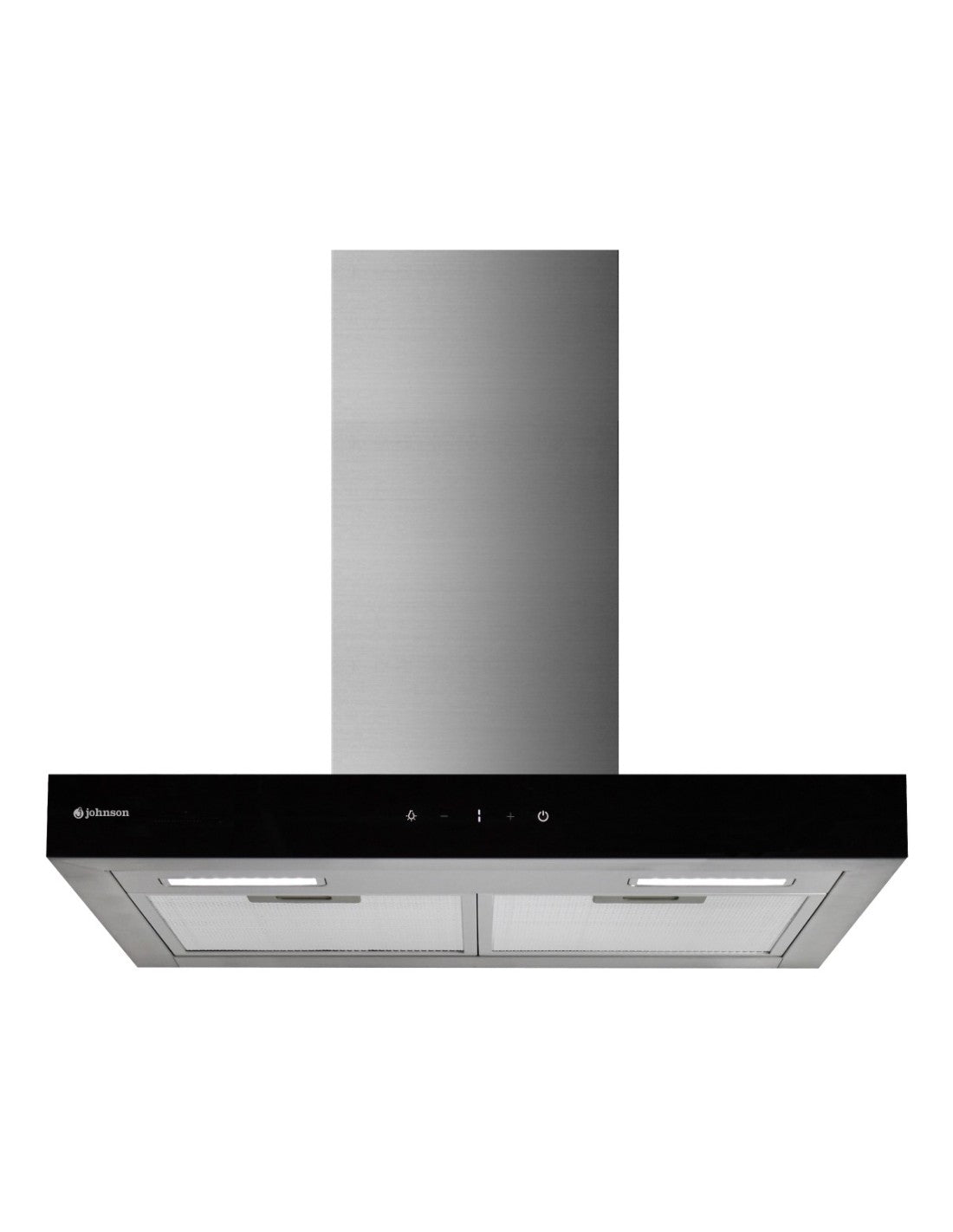CAMPANA DECORATIVA TIPO T JOHNSON 60CM TIPO T 800M3/H CRISTAL NEGRO/INOX