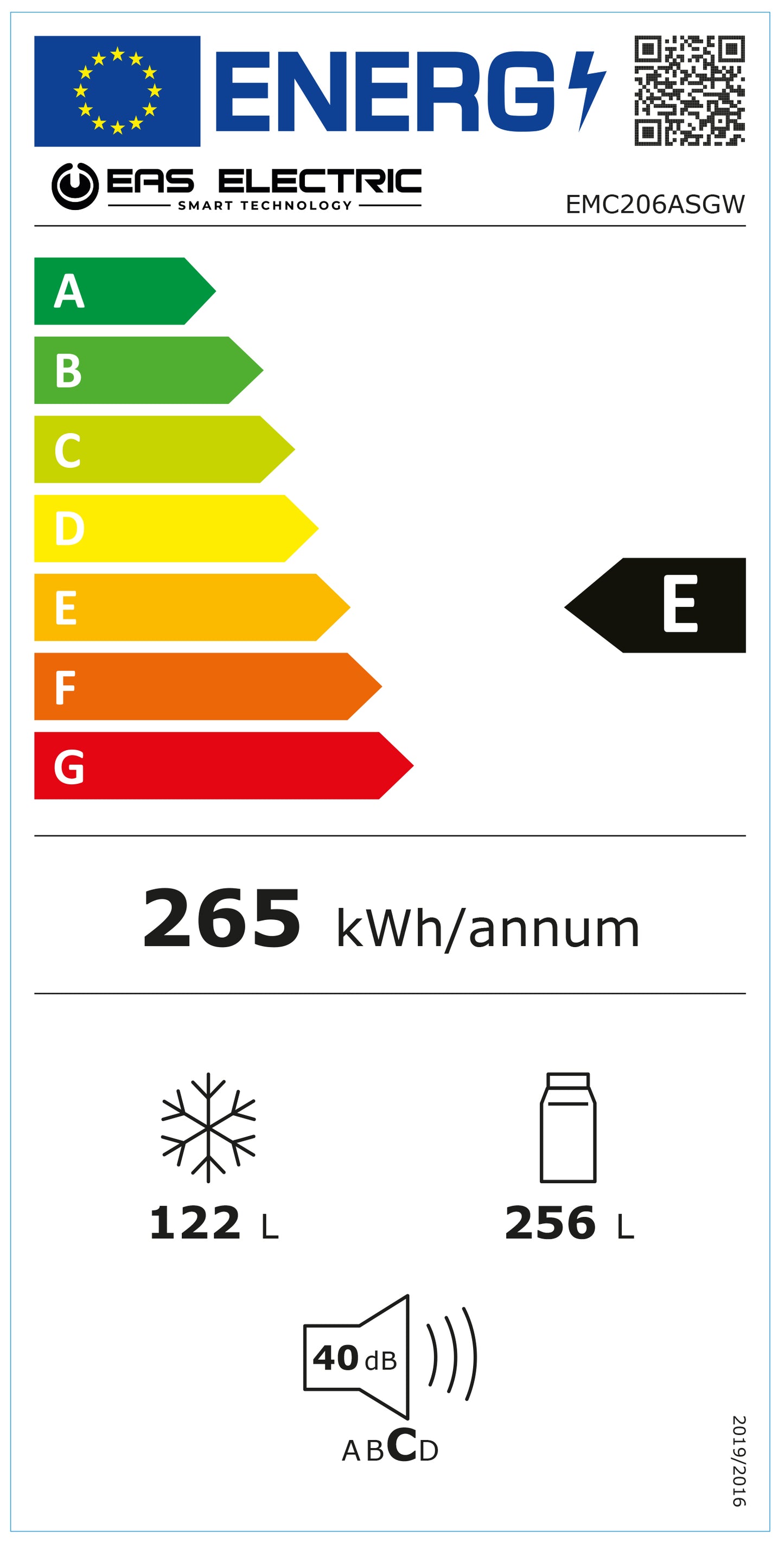 OFERTA FRIGORÍFICO CRISTAL BLANCO COMBI EAS ELECTRIC EMC206ASGW NO FROST
