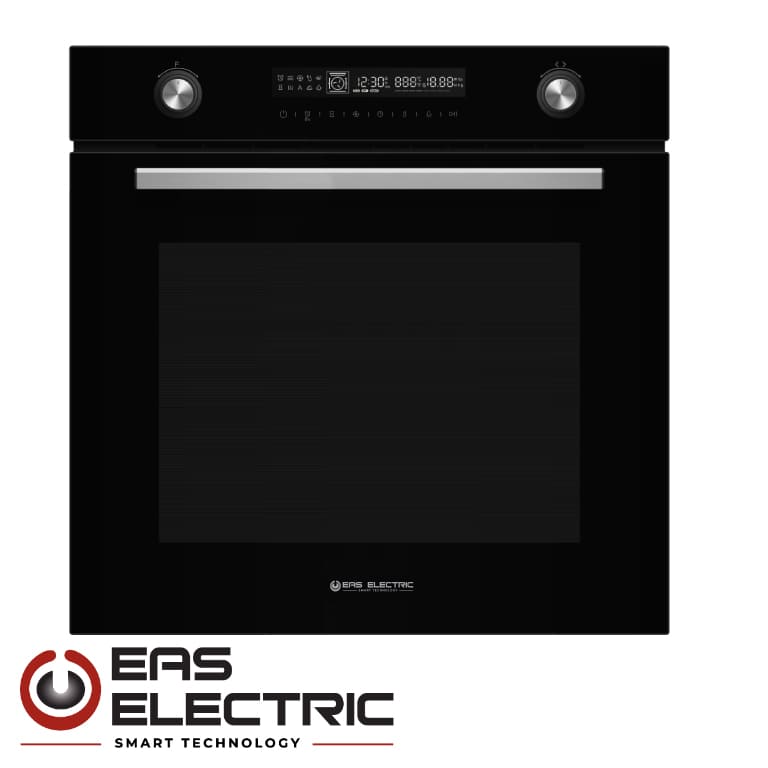 EAS ELECTRIC OVEN 72L PYROLYTIC 13 FUNCTIONS BLACK GLASS DISPLAY EMV72PGN