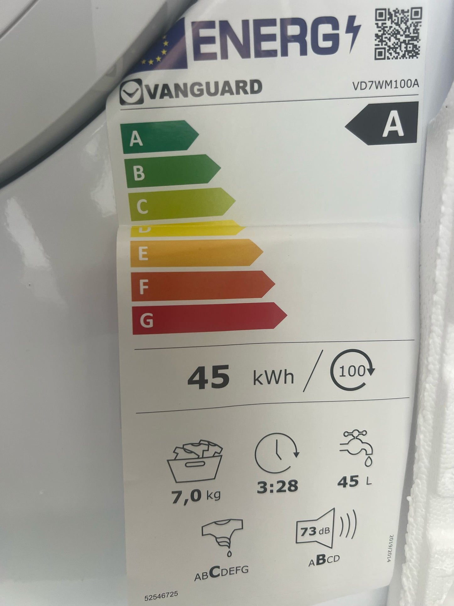 CF VANGUARD WASHER 7KG 1000RPM VD7WM1000