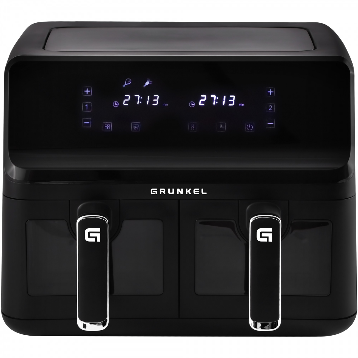 Grunkel - Air Fryer - 8 programs and 2700W Dual Tasty Fryer. (2x4L, Double)