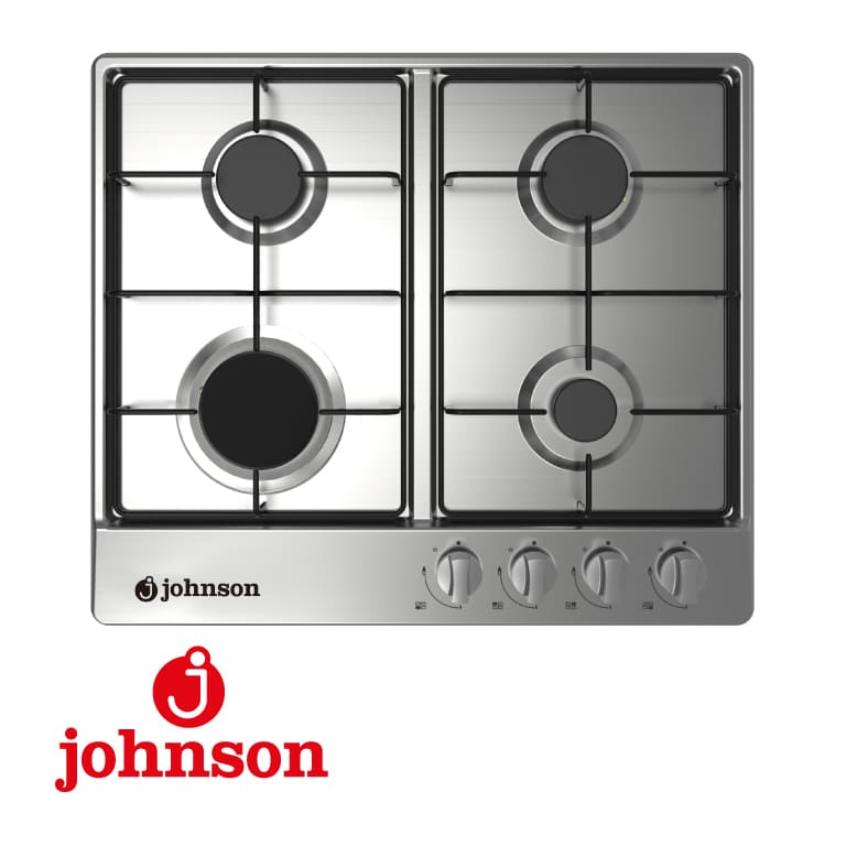 ENCIMERA GAS JOHNSON 4 FUEGOS 60CM ACERO INOXIDABLE JAMA4BX