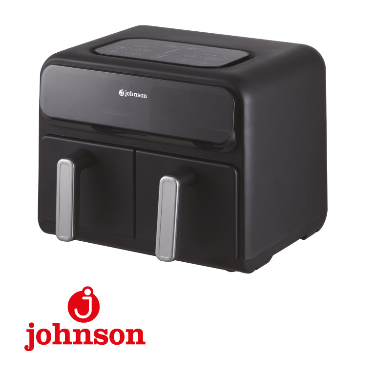 FREIDORA DE AIRE JOHNSON 8L DOBLE ZONA DIGITAL VENTANA NEGRA Ref. JFRY8DUO