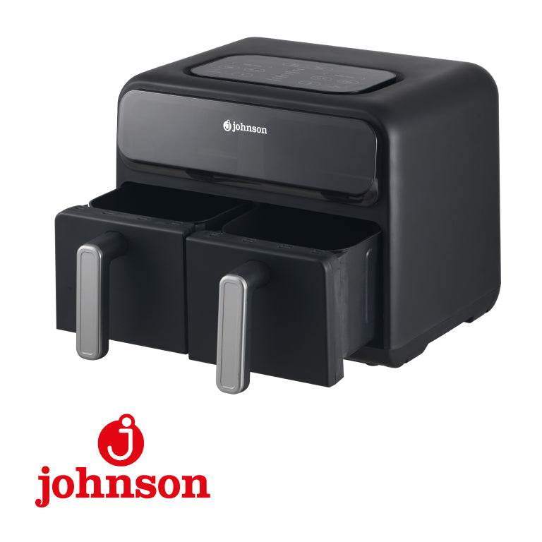 FREIDORA DE AIRE JOHNSON 8L DOBLE ZONA DIGITAL VENTANA NEGRA Ref. JFRY8DUO