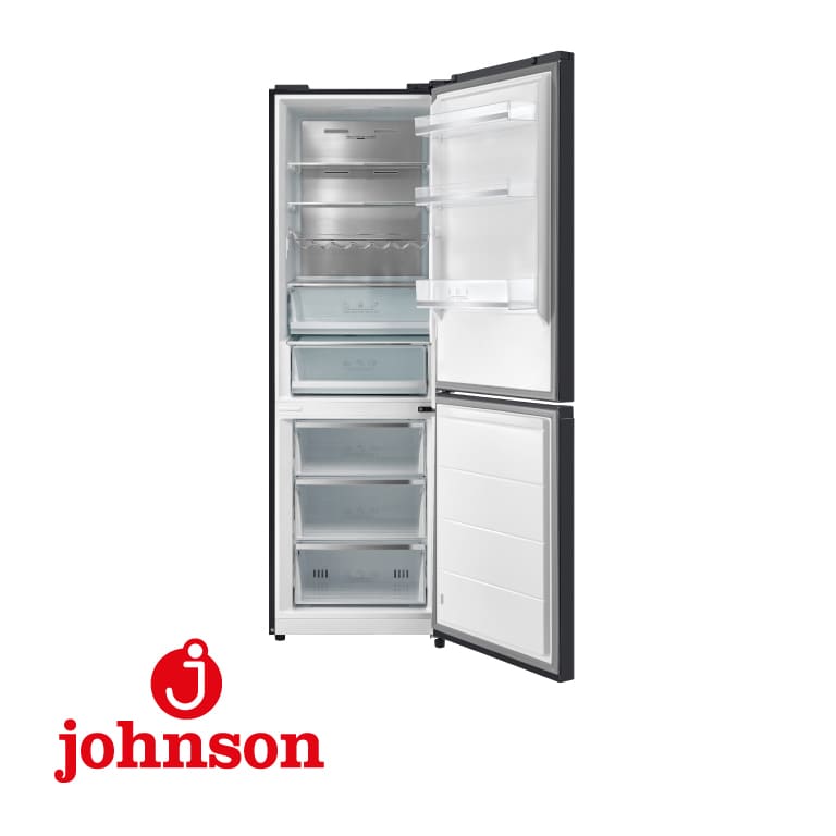 EAS ELECTRIC BLACK GLASS COMBI REFRIGERATOR NO FROST EMC186ASGN