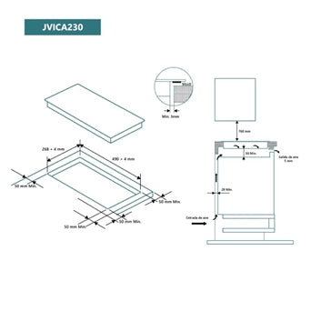 PLACA VITROCERAMICA JOHNSON 30CM 2 ZONAS CONTROL TACTIL JVICA230