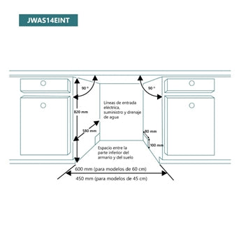 LAVAVAJILLAS JOHNSON INTEGRABLE 60CM 14 SERVICIOS JWAS14EINT
