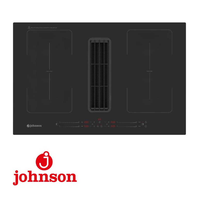 JOHNSON 80CM FLEX INDUCTION HOB WITH INTEGRATED HOOD