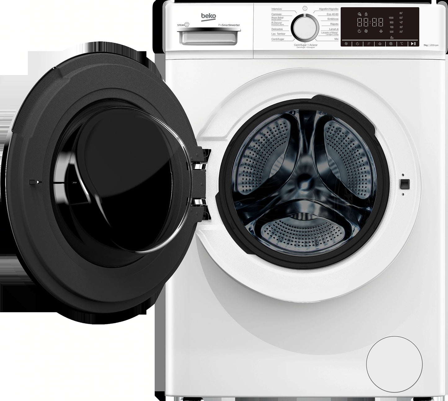 LAVADORA BEKO B1XW752WSPT 7KG 1200RPM BLANCO DISPLAY DIGITAL CLASE A 15 PROG MOTOR PROSMART INVERTER FUNCION WATER MODE