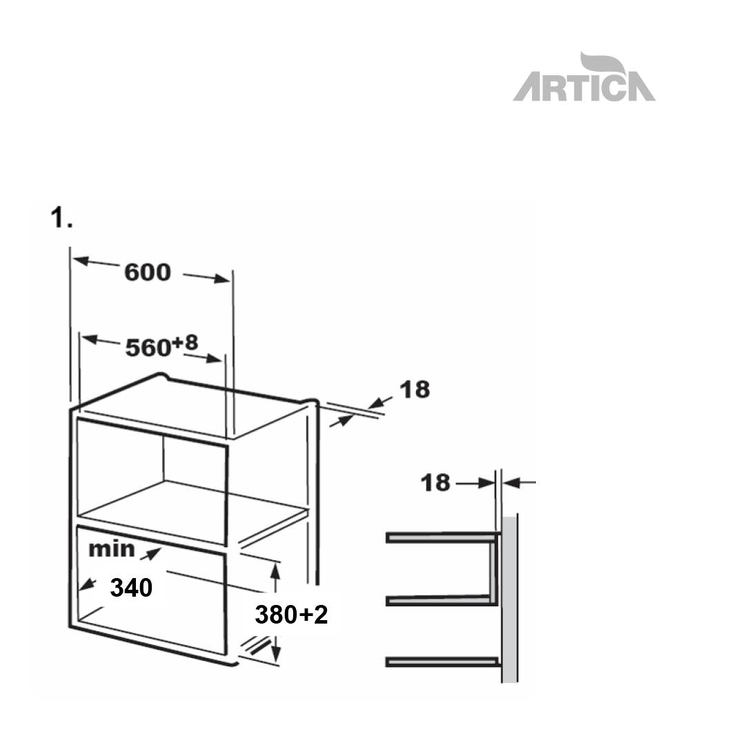 MICROONDAS INTEGRACIÓN ARTICA AMW204580IDW 20L GRILL CRISTAL BLANCO