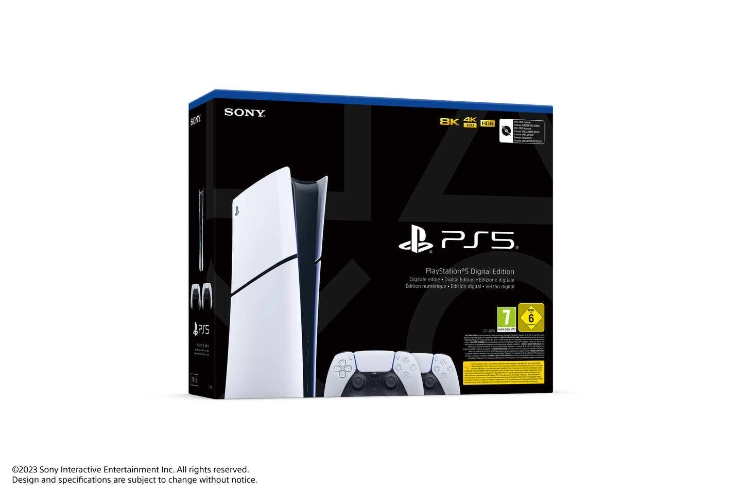 Playstation 5 Slim Digital (PS5) 1 TB Blanco + 2 Dualsense - Consola SONY