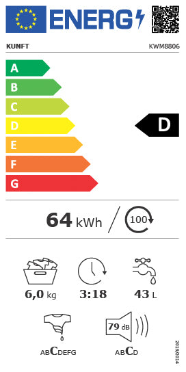 LAVADORA OFERTA KUNFT KWM8806 (6 kg - 1000 rpm - Blanco)