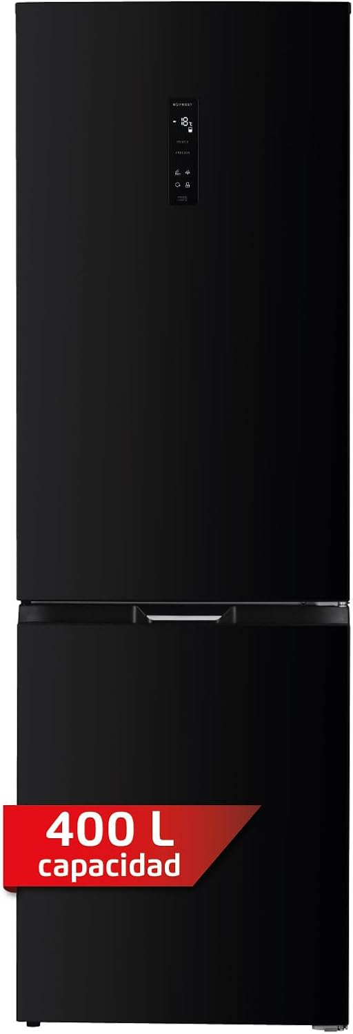 Frigorífico Combi Corbero CCH185406NFN , 186,5X60, E, NoFrost 400 L Negro