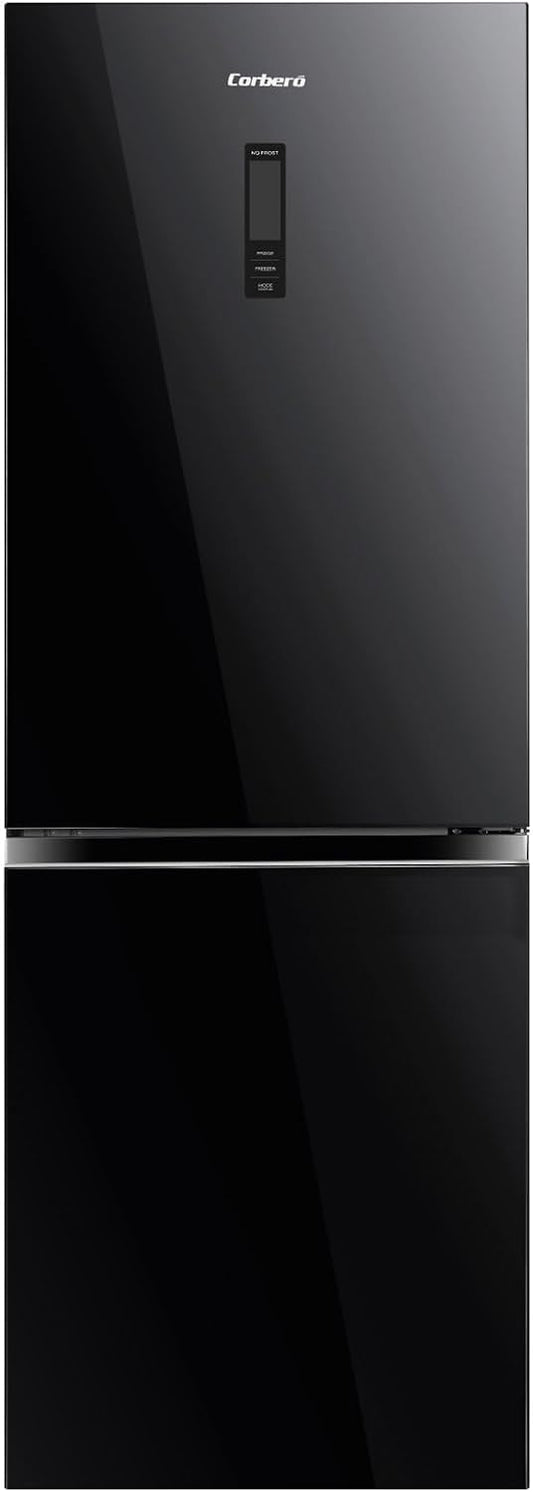 Frigorífico Combi Corbero CCHGL186NFN, 188X60, E, NoFrost 400L Cristal Negro