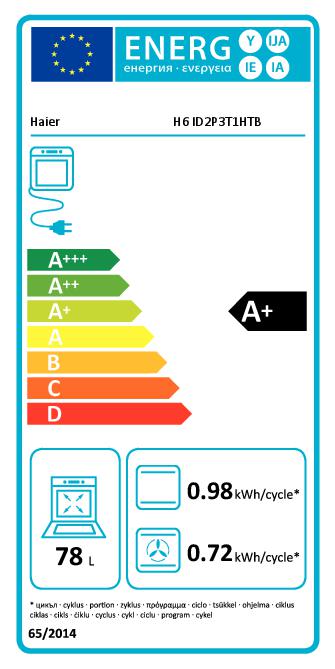 HORNO HAIER H6ID2P3T1HTB MULTIFUNCIÓN 78L 60CM