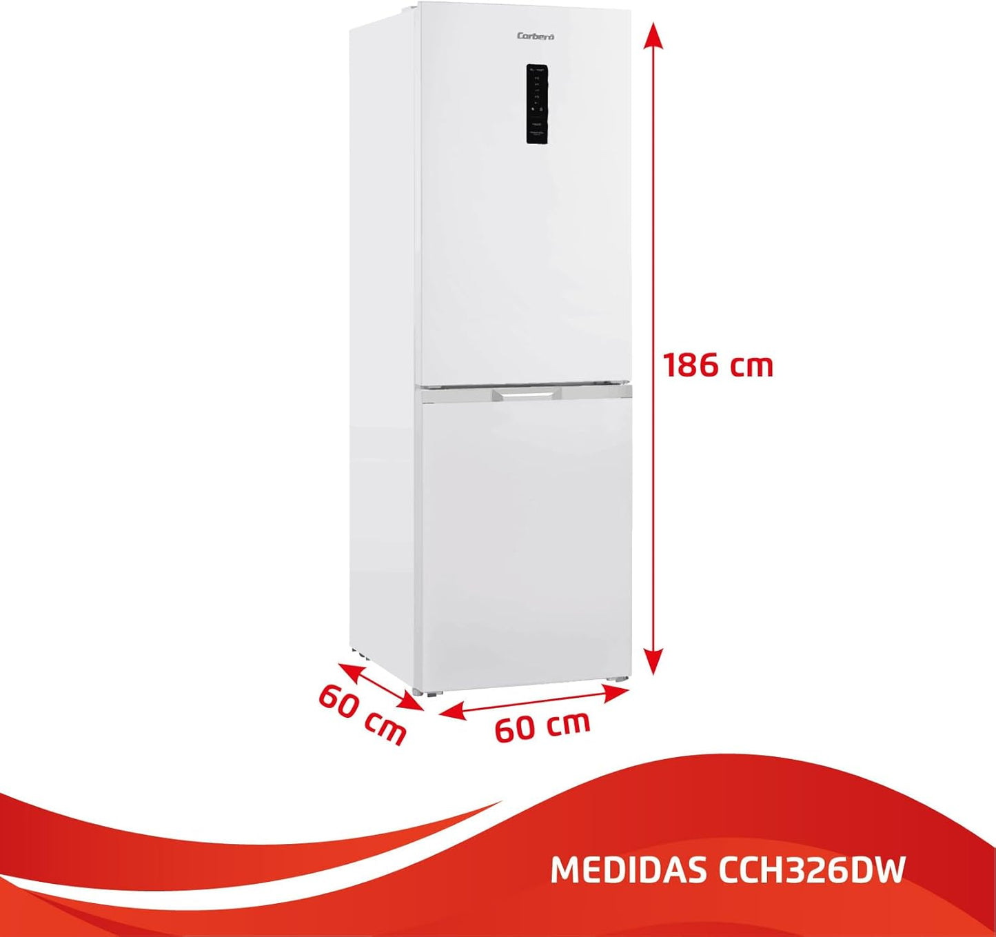 Cobero Combi Refrigerator 185x60cm NoFrost White CCH18522EW 