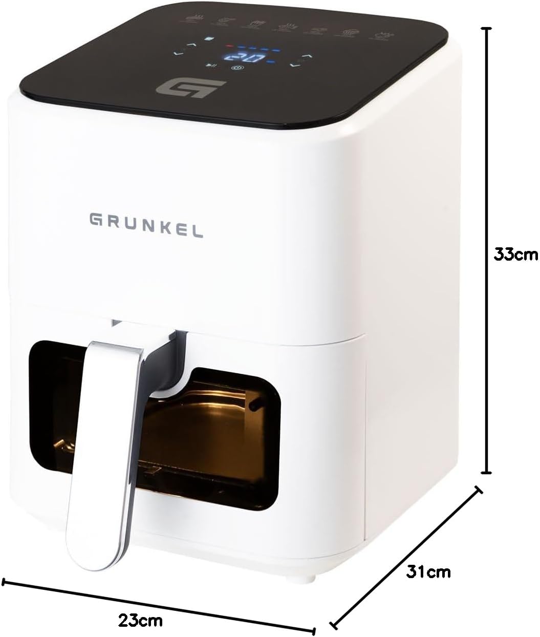 Freidora De Aire Grunkel Whiteeasyfryer, 1200 W De 4 Litros Y 7 Programas, Blanca