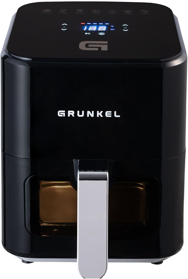 Freidora De Aire Grunkel BLACKEASYFRYER, 1200 W De 4 Litros Y 7 Programas, Negro