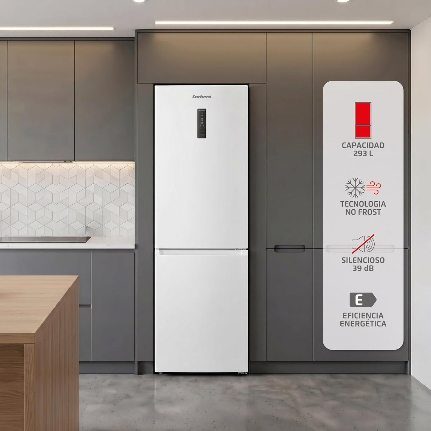 Cobero Combi Refrigerator 185x60cm NoFrost White CCH18522EW 