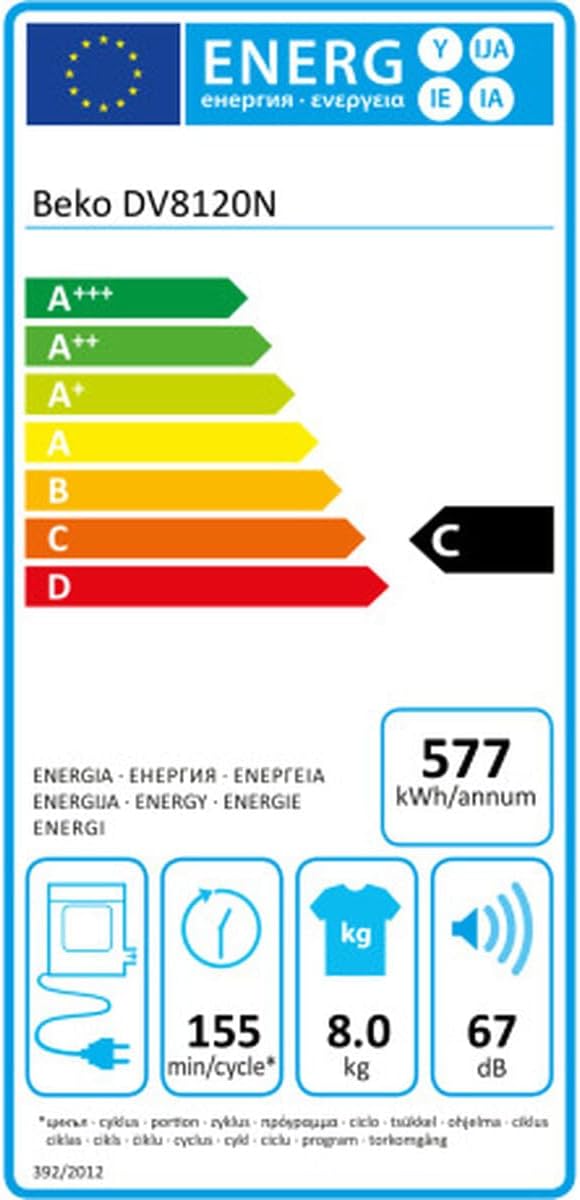 SECADORA EVACUACIÓN 8KG BEKO DV8120N