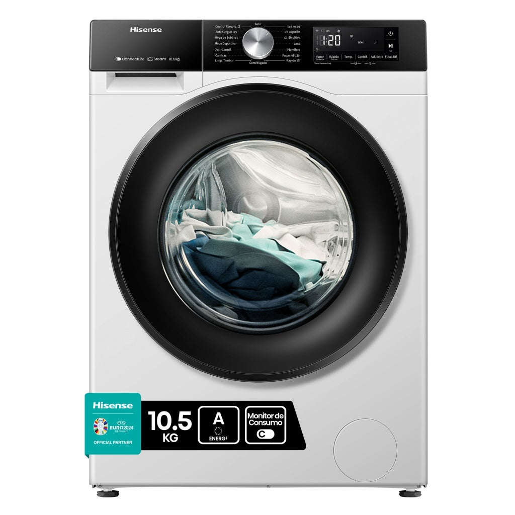 Hisense WF3S1043BW3 Washing Machine, 10.5kg, 1400rpm, A 