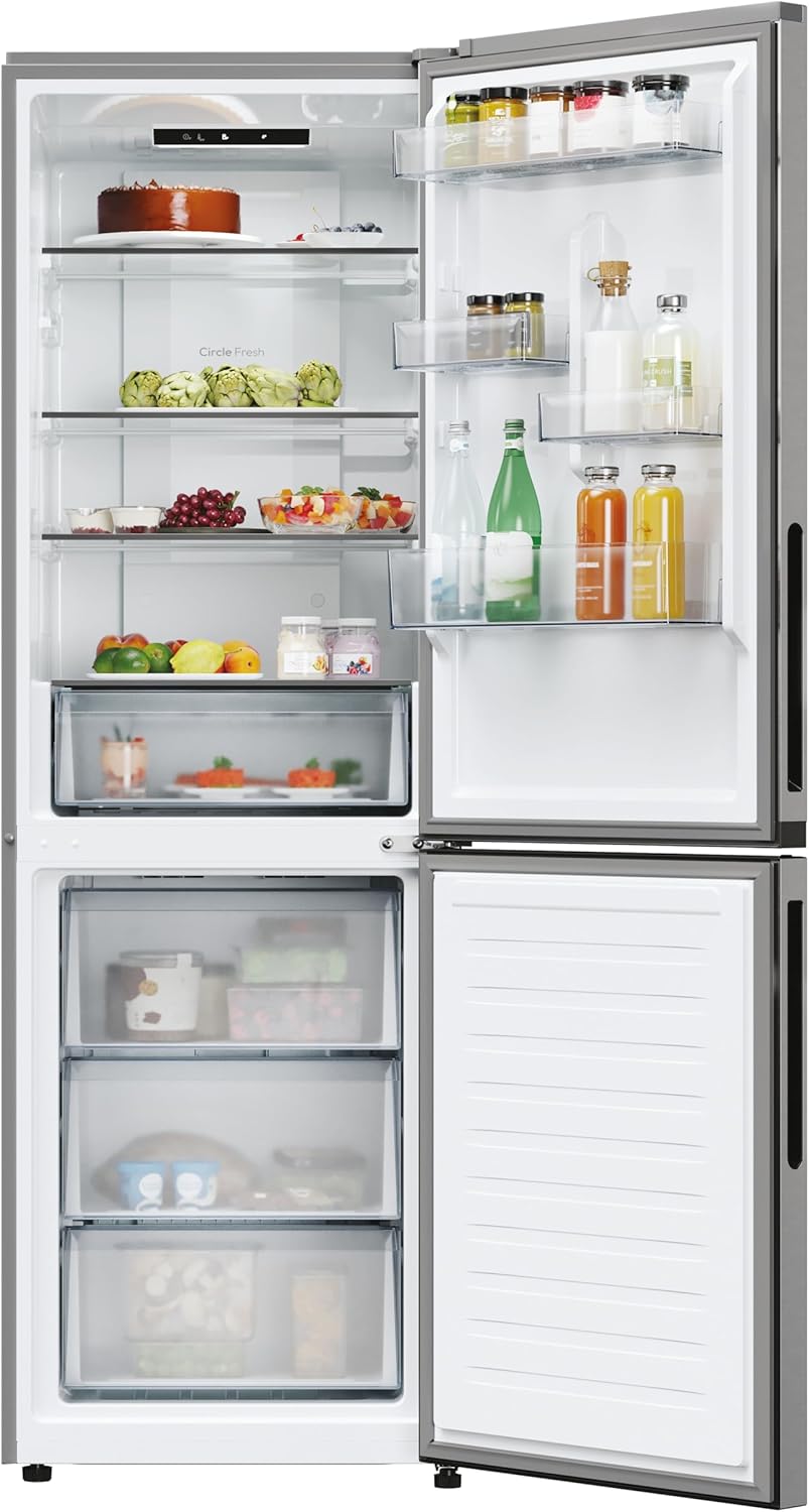 Frigorífico Combi Candy CNCQ2T618EX, No Frost, 185 cm, 355 L, 4 Cajones, Eficiencia E - Inox