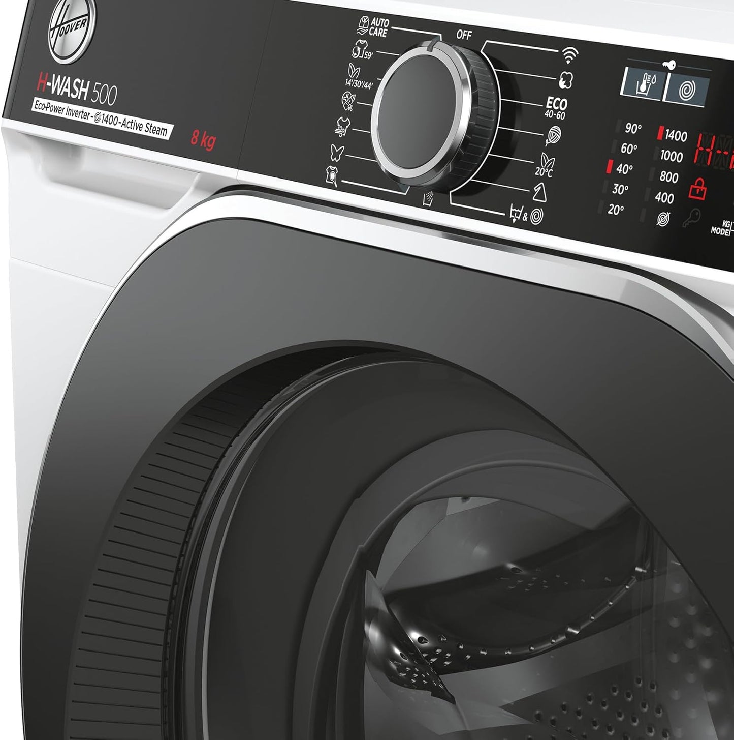 Lavadora Hoover HWP48AMBC7 - Clase A-15%, 8 kg, 14 Programas, Programación diferida, Blanca