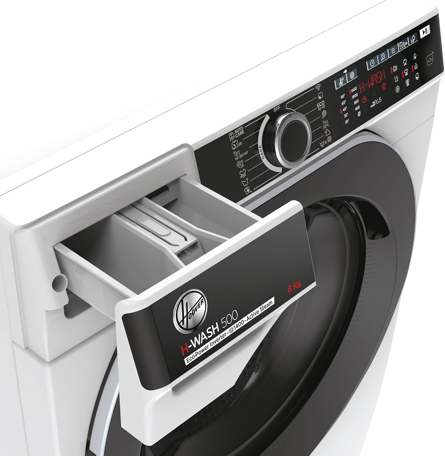 Lavadora Hoover HWP48AMBC7 - Clase A-15%, 8 kg, 14 Programas, Programación diferida, Blanca