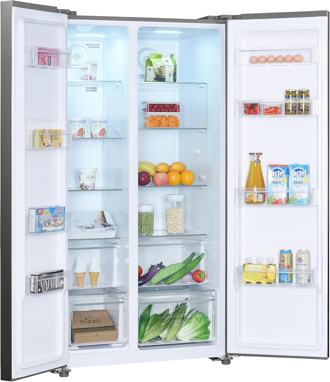 Frigorífico americano - Beko GNO5323XPN, No Frost, 177 cm, 532 l, 4 Estrellas, Iluminación LED, Acero inoxidable