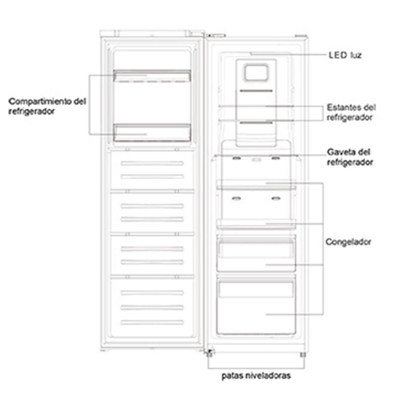 Corbero CCVH18524NFW upright freezer, White, 185 cm, No Frost, D