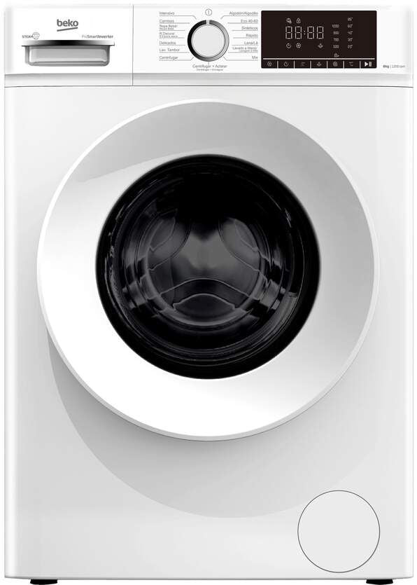 Lavadora Beko B1XW862WSPT - 8 kg, 1200 rpm, Clase A, Blanco INVERTER