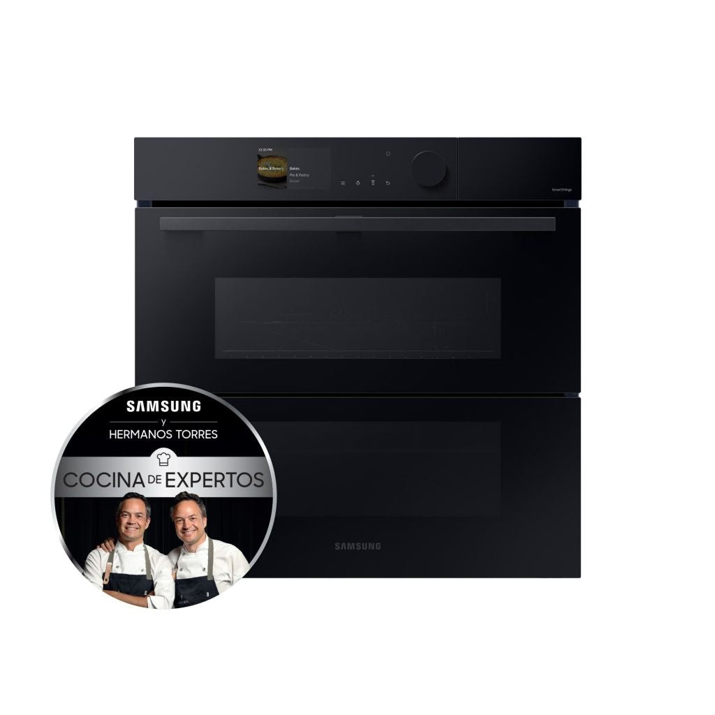 Horno - Samsung NV7B5750TDKU1, Multifunción, Pirolítico, Air Fry, 76l, 59.5 cm, Dual Cook Flex, WiFi, Negro