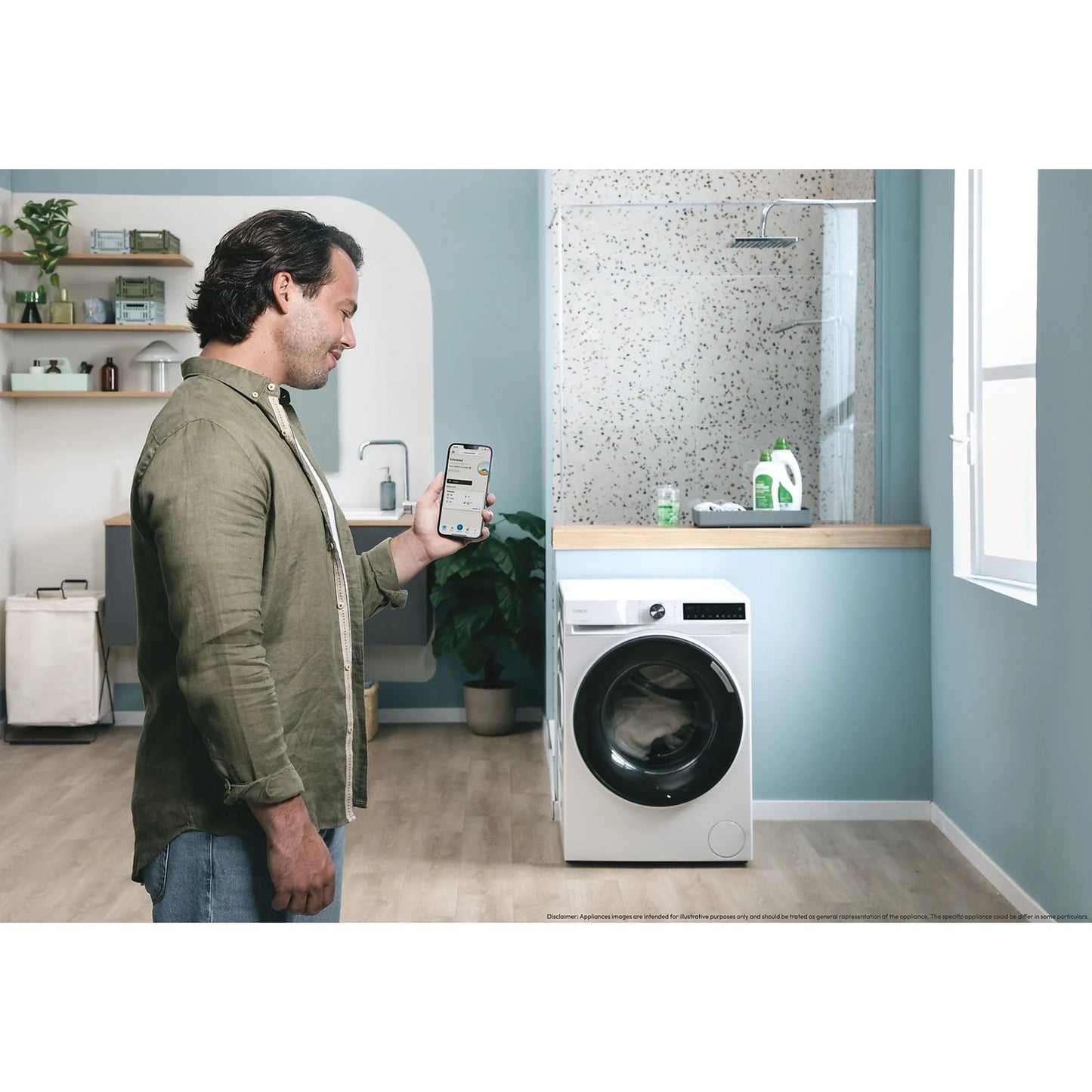 Lavadora carga frontal - Candy BR411BL9S, ProWash 500, 11 kg, 1400 rpm, 16 Programas, Motor Inverter, Wi-Fi, Blanco