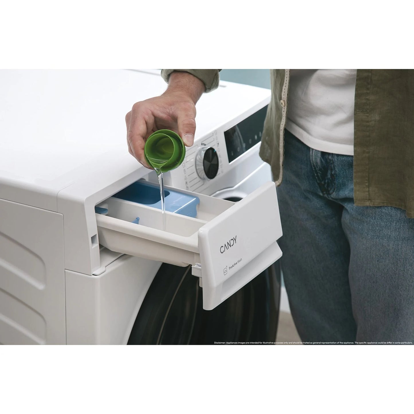 Lavadora carga frontal - Candy BR411BL9S, ProWash 500, 11 kg, 1400 rpm, 16 Programas, Motor Inverter, Wi-Fi, Blanco