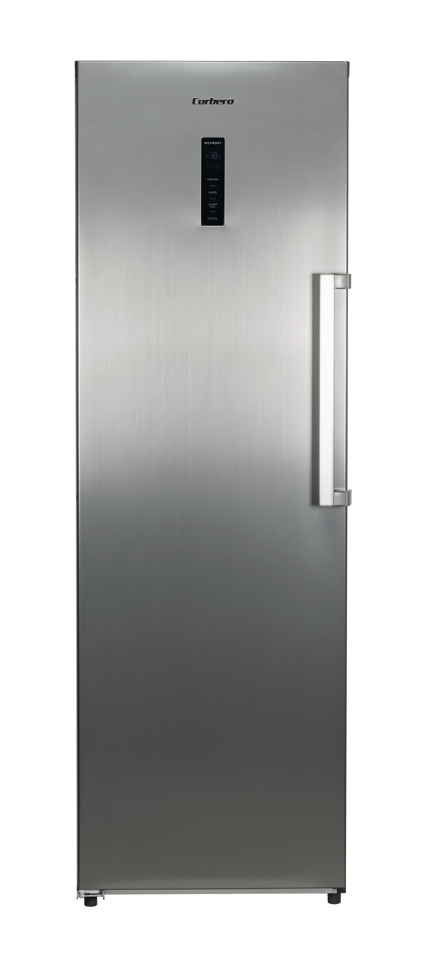 Congelador Vertical Corbero Inox CCVH18524NFX, 185x60cm, NOFROST.