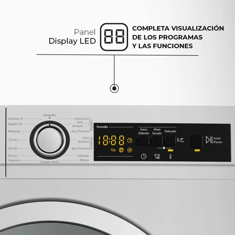 SECADORA CONDENSACIÓN SVAN 8KG CLASE B PUERTA XXL BLANCA (ÚLTIMA UNIDAD)