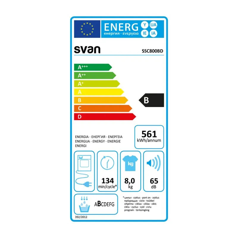 SECADORA CONDENSACIÓN SVAN 8KG CLASE B PUERTA XXL BLANCA (ÚLTIMA UNIDAD)