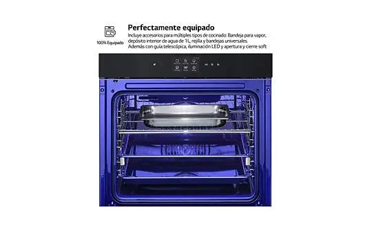 Horno LG WSED7666M, Multifunción, 76L, A++, Negro, Vapor