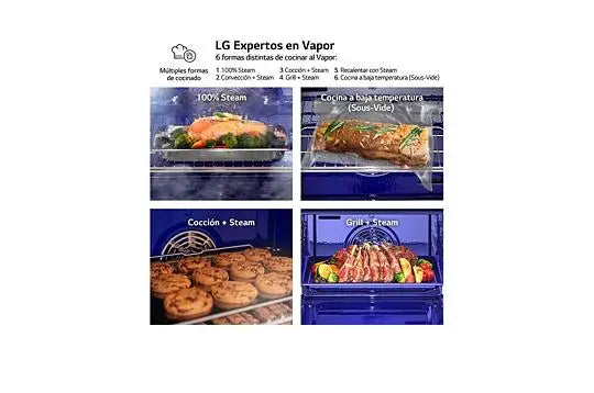 Horno LG WSED7666M, Multifunción, 76L, A++, Negro, Vapor