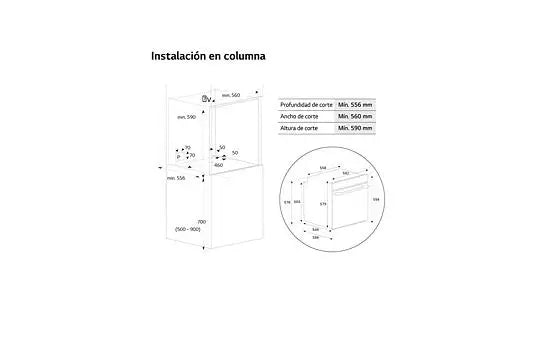 Horno LG WSED7666M, Multifunción, 76L, A++, Negro, Vapor