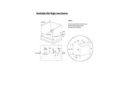 Horno LG WSED7666M, Multifunción, 76L, A++, Negro, Vapor