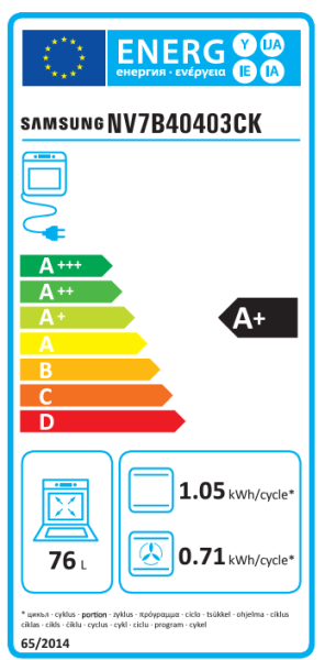 Horno Samsung Series 4 NV7B40403CK, Negro, 76 L, A+ Pirolítico