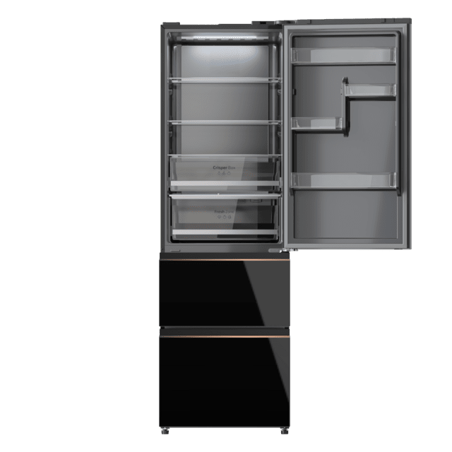 FRIGORÍFICO COMBI CECOTEC CRISTAL NEGRO FD400 BLACK Glass E