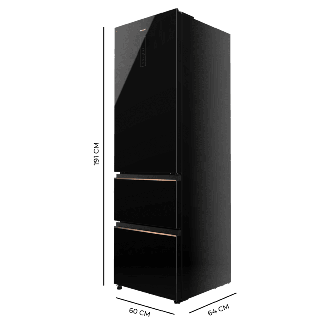 FRIGORÍFICO COMBI CECOTEC CRISTAL NEGRO FD400 BLACK Glass E