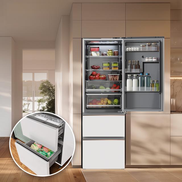 DAEWOO INOX NO FROST COMBI REFRIGERATOR