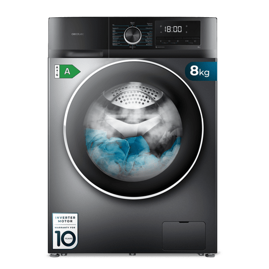 Lavadora carga frontal - Bolero DressCode 8500 Inverter Steel A Lavadora de 8 Kg inox, 1400 rpm, motor inverter plus, vapor, 16 programas, clase A y SteamMax.