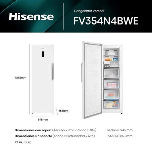 Beko B3RFNE274W Vertical Freezer, 152x60cm, NoFrost