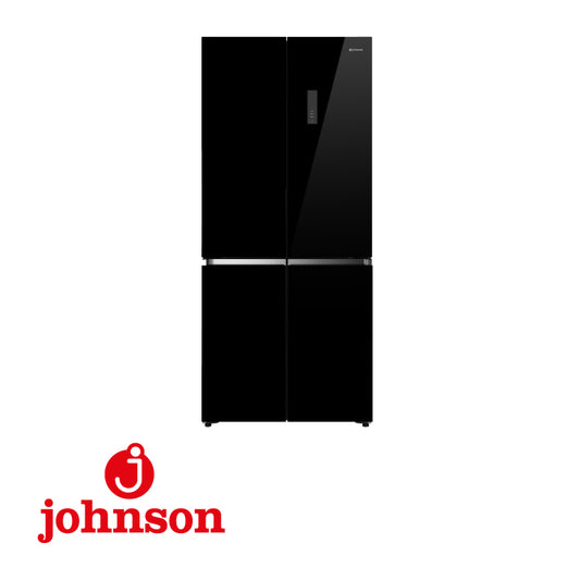 FRIGORIFICO AMERICANO JOHNSON 4P 190x83,3x64,1CM NO FROST CLASE E CRISTAL NEGRO INSTALACIÓN FLEXIBLE