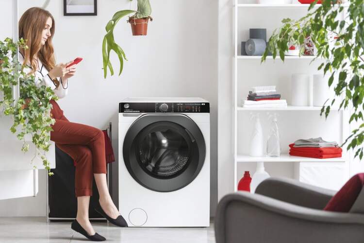 Lavadora Hoover HWP48AMBC7 - Clase A-15%, 8 kg, 14 Programas, Programación diferida, Blanca