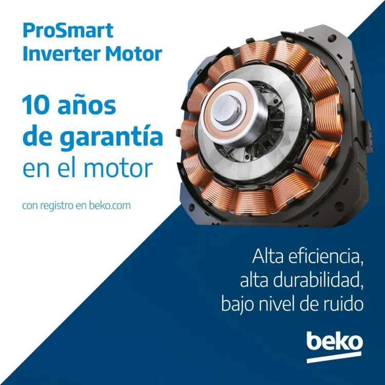 LAVADORA BEKO INVERTER BM3WFT31041WB 10Kg 1400RPM CLASE A